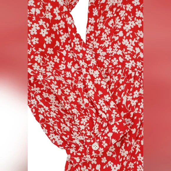 J. Crew Floral Button Front Tiered Shirtdress Tossed Bouquet Cottagecore - Picture 11 of 13